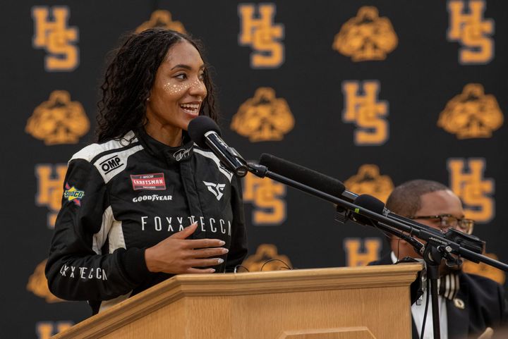 Highland Springs student who became NASCAR's first Black female driver returns home