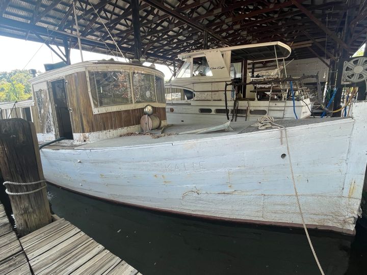 For sale at Richmond marina: One of the last surviving WWI boats. Needs work.