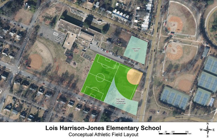 Baseball and soccer fields proposed at Lois Harrison-Jones Elementary after tennis facility falls through