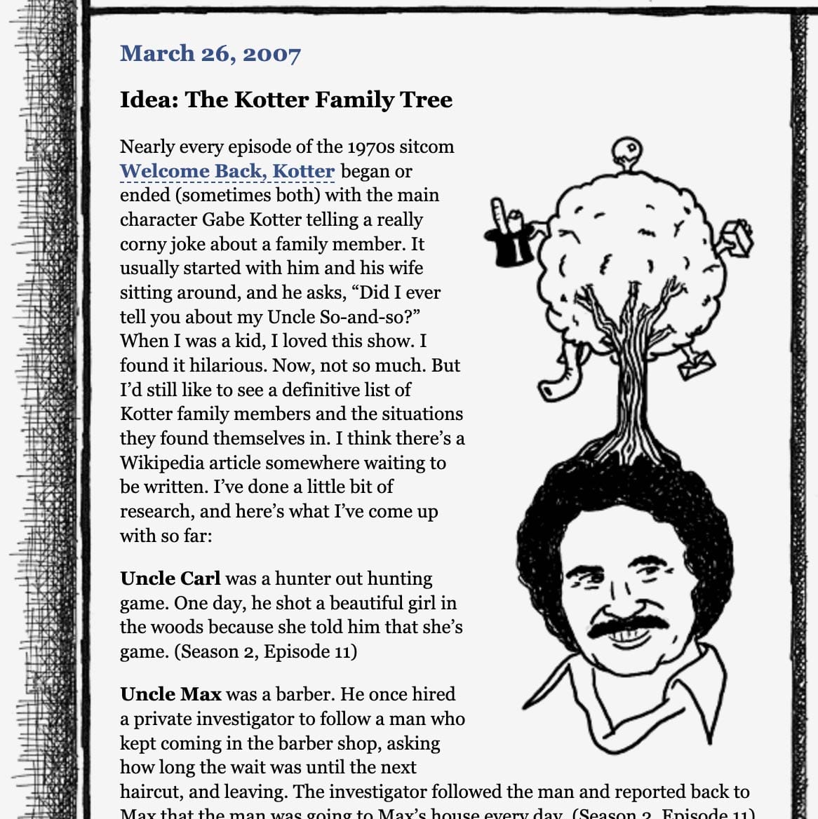 The “Welcome Back, Kotter” Searchable Family Archive