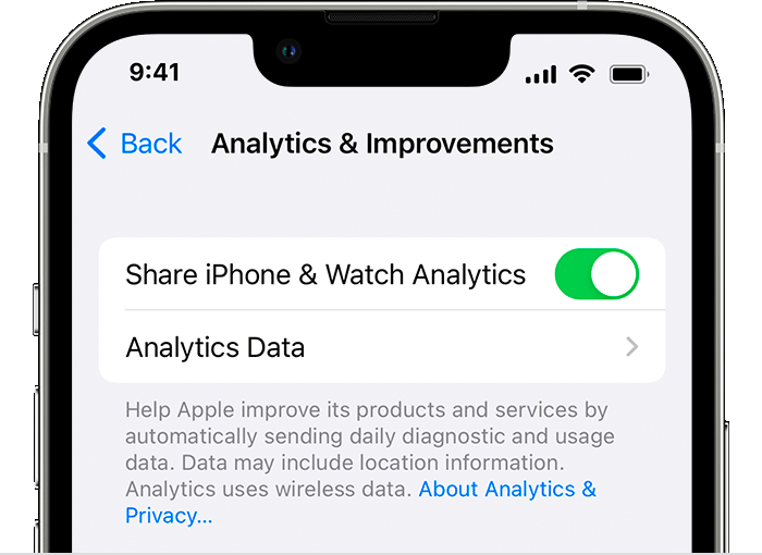You can choose whether or not to share your usage data.
