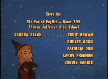 One of three “Story by” credit screens needed to fit all 26 names