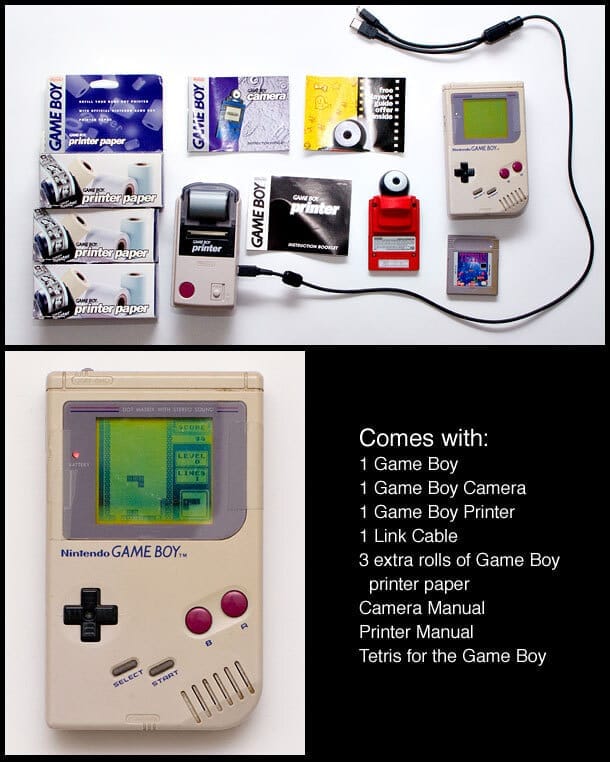 The actual equipment used for the Game Boy Color Photography Project