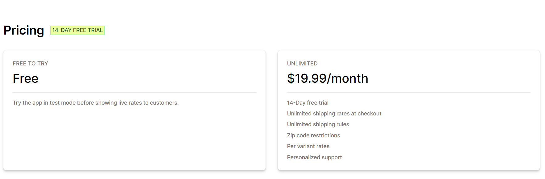 better shipping pricing