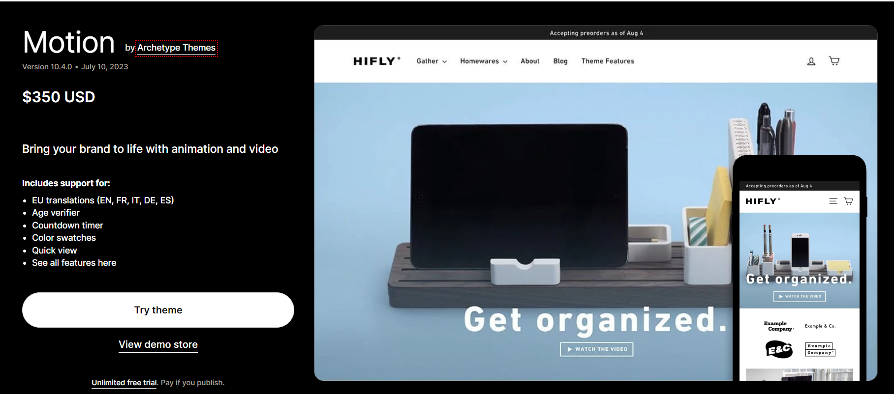 shopify minimal theme