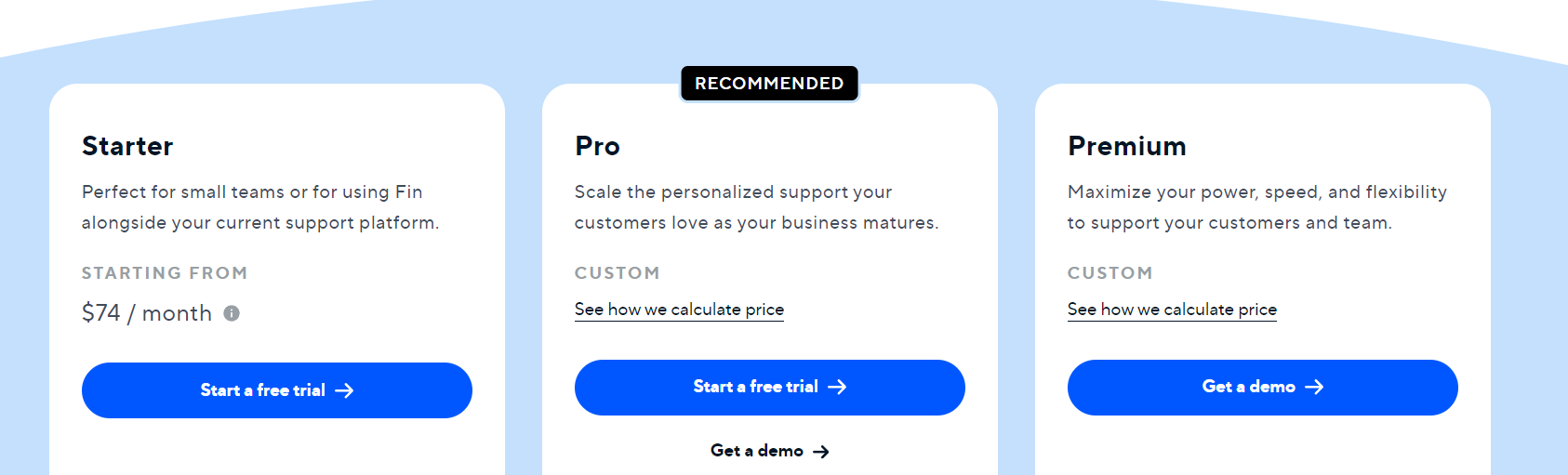 intercom pricing