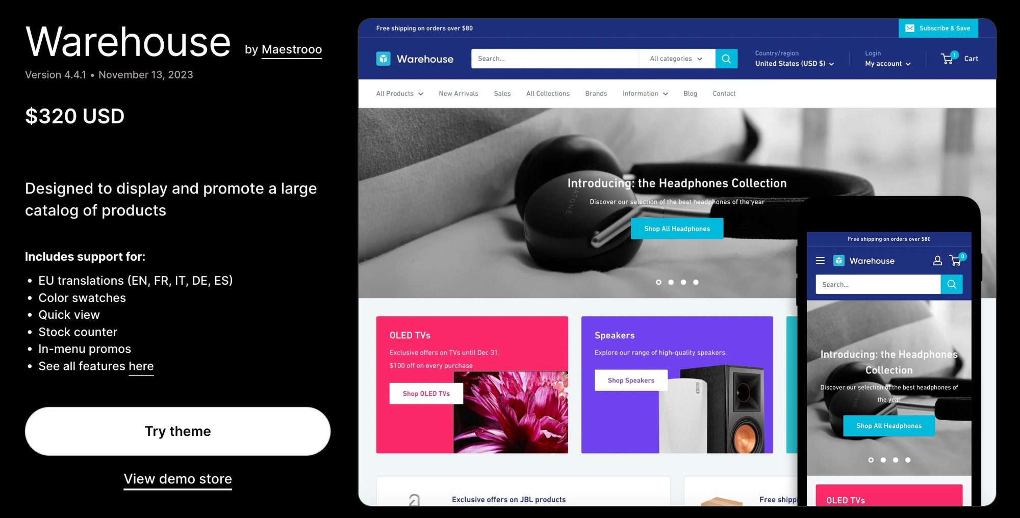 Shopify Warehouse Theme Price