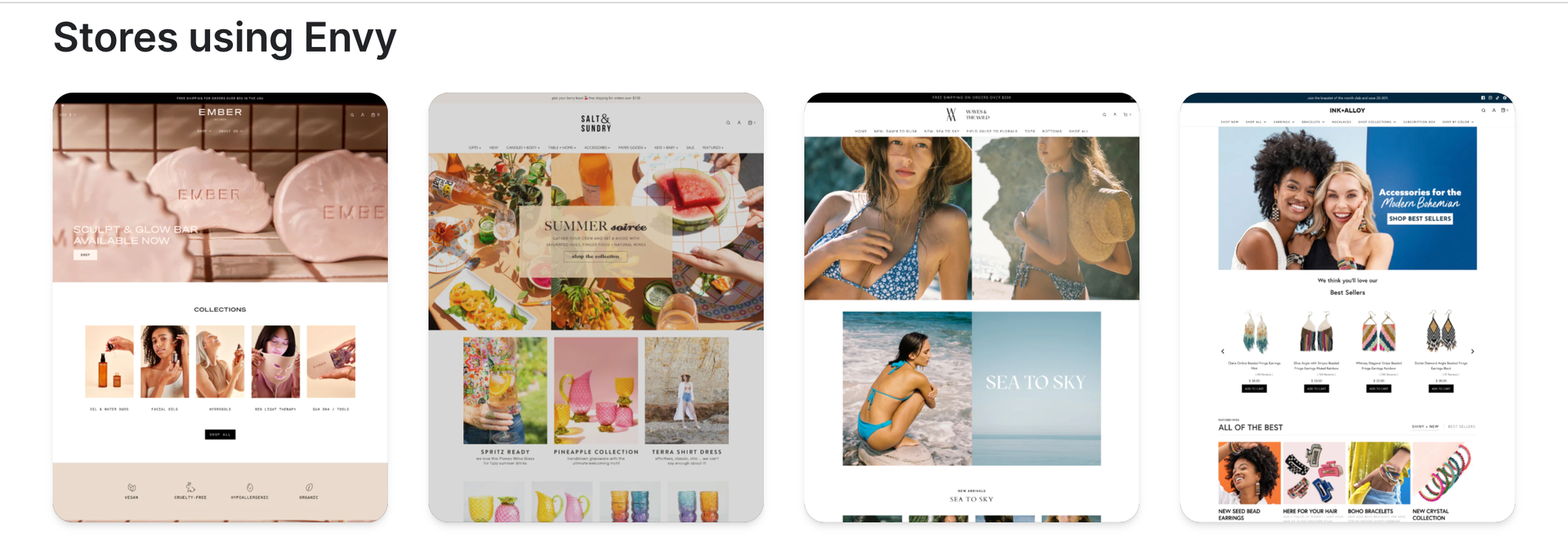 Envy Shopify Theme Examples