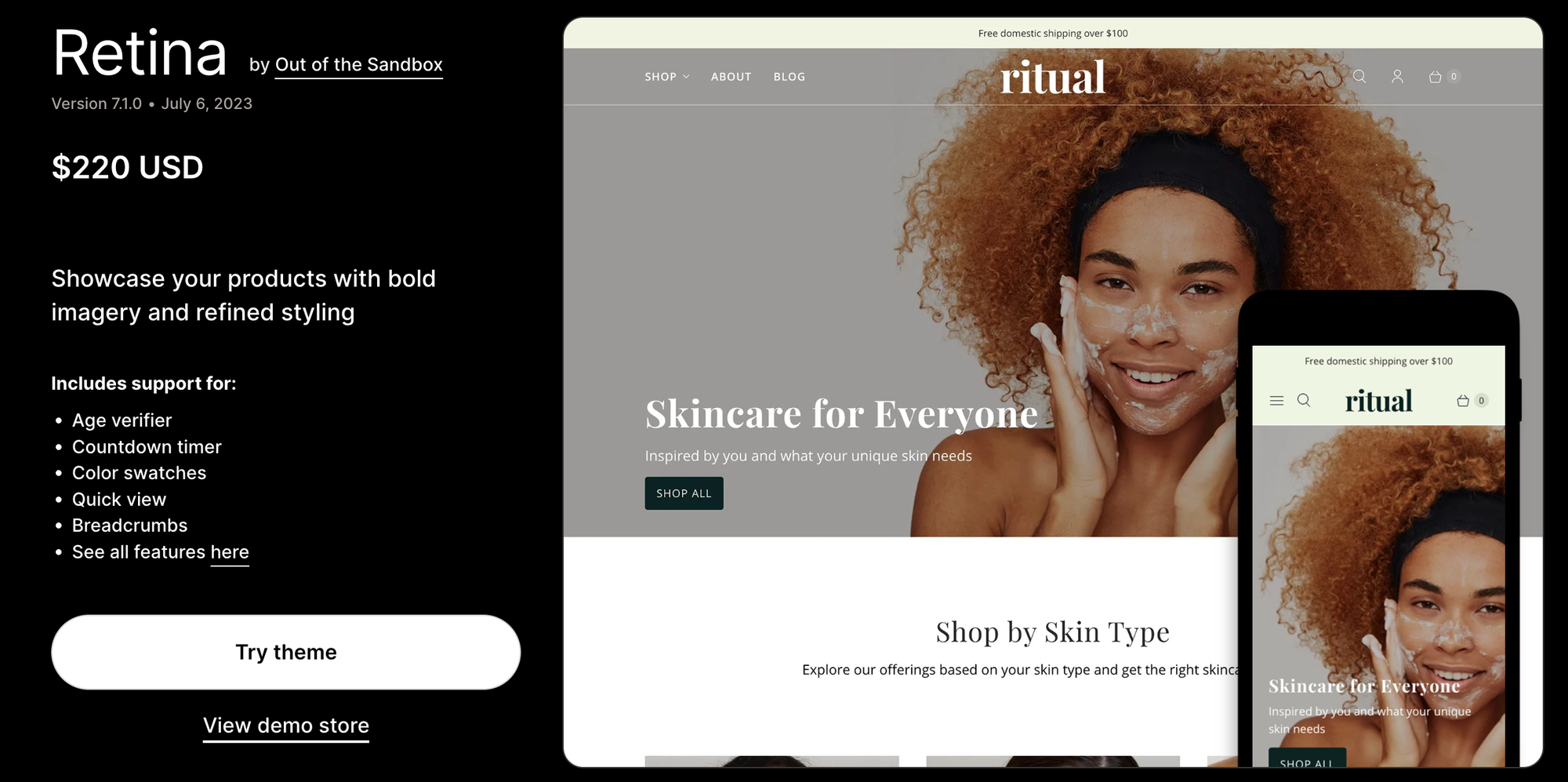 Retina Theme Shopify Pricing