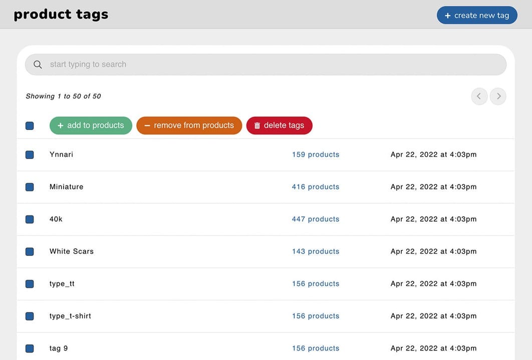 Shopify Product Tags
