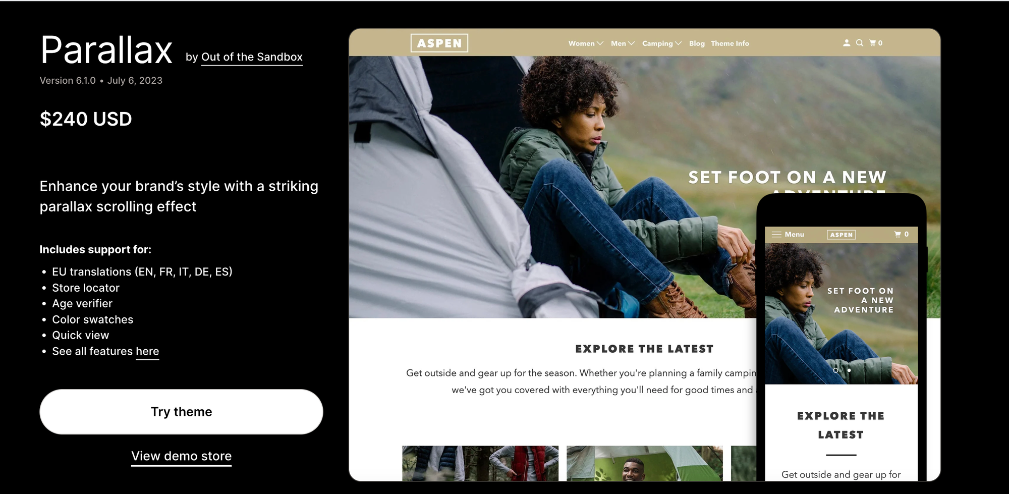 Parallax Shopify Theme