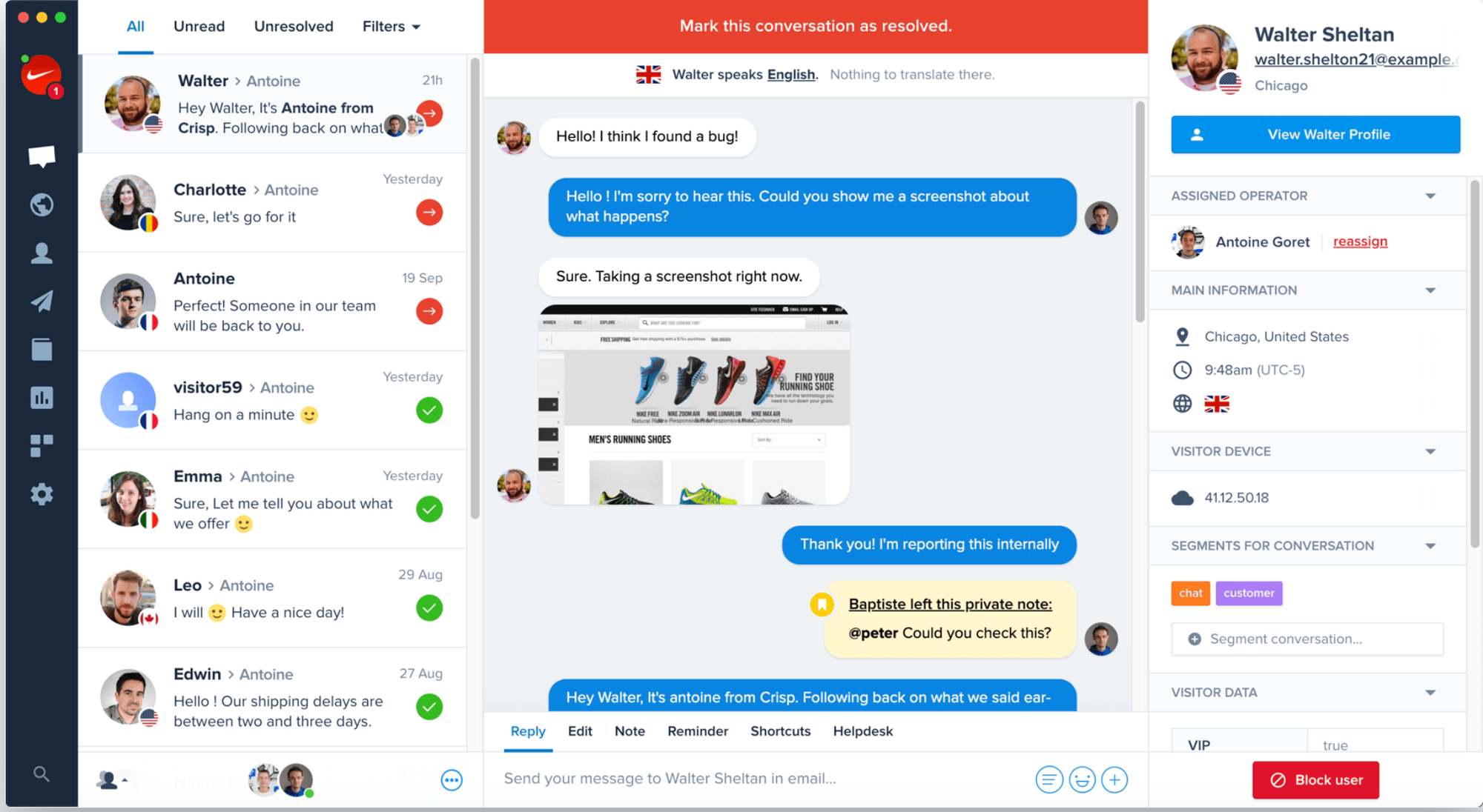 online chat widget