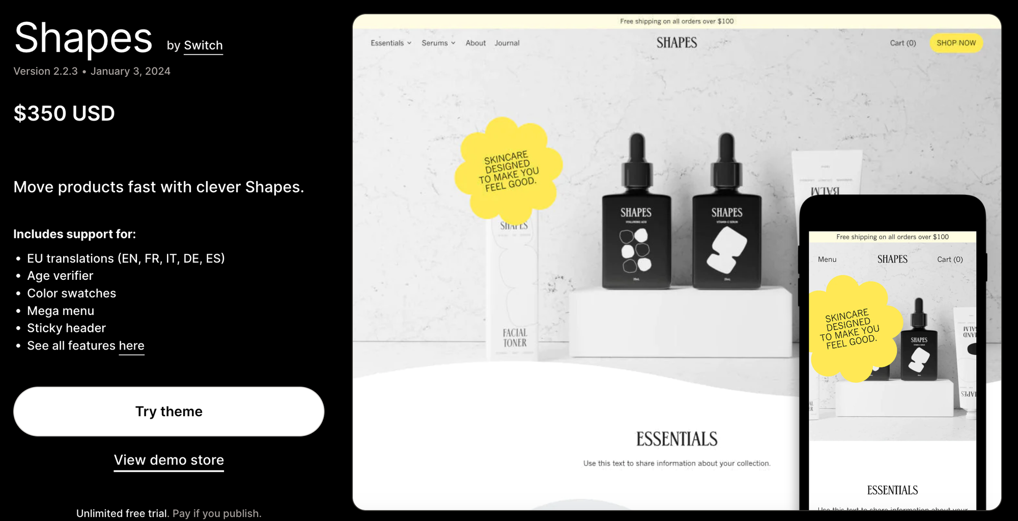 Shapes Theme Shopify