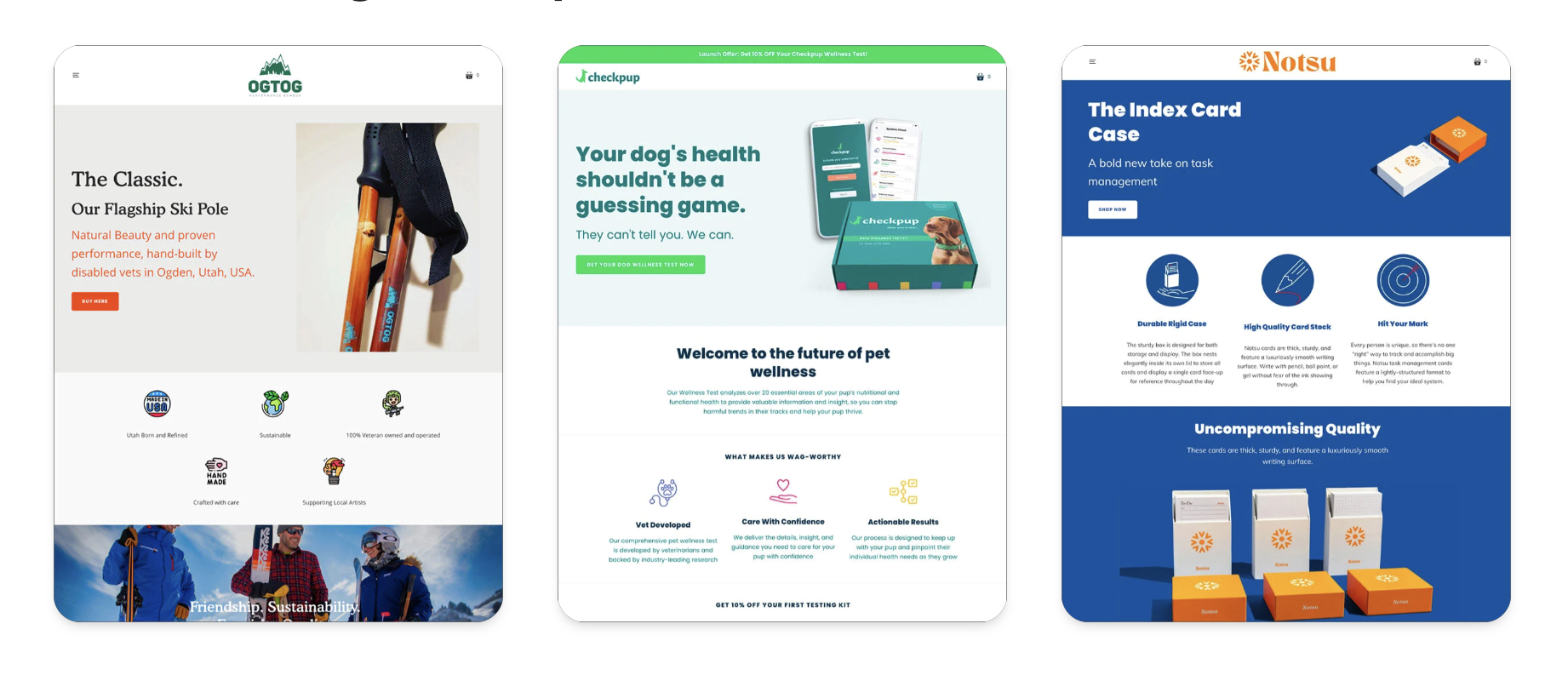 Startup Shopify Theme Examples