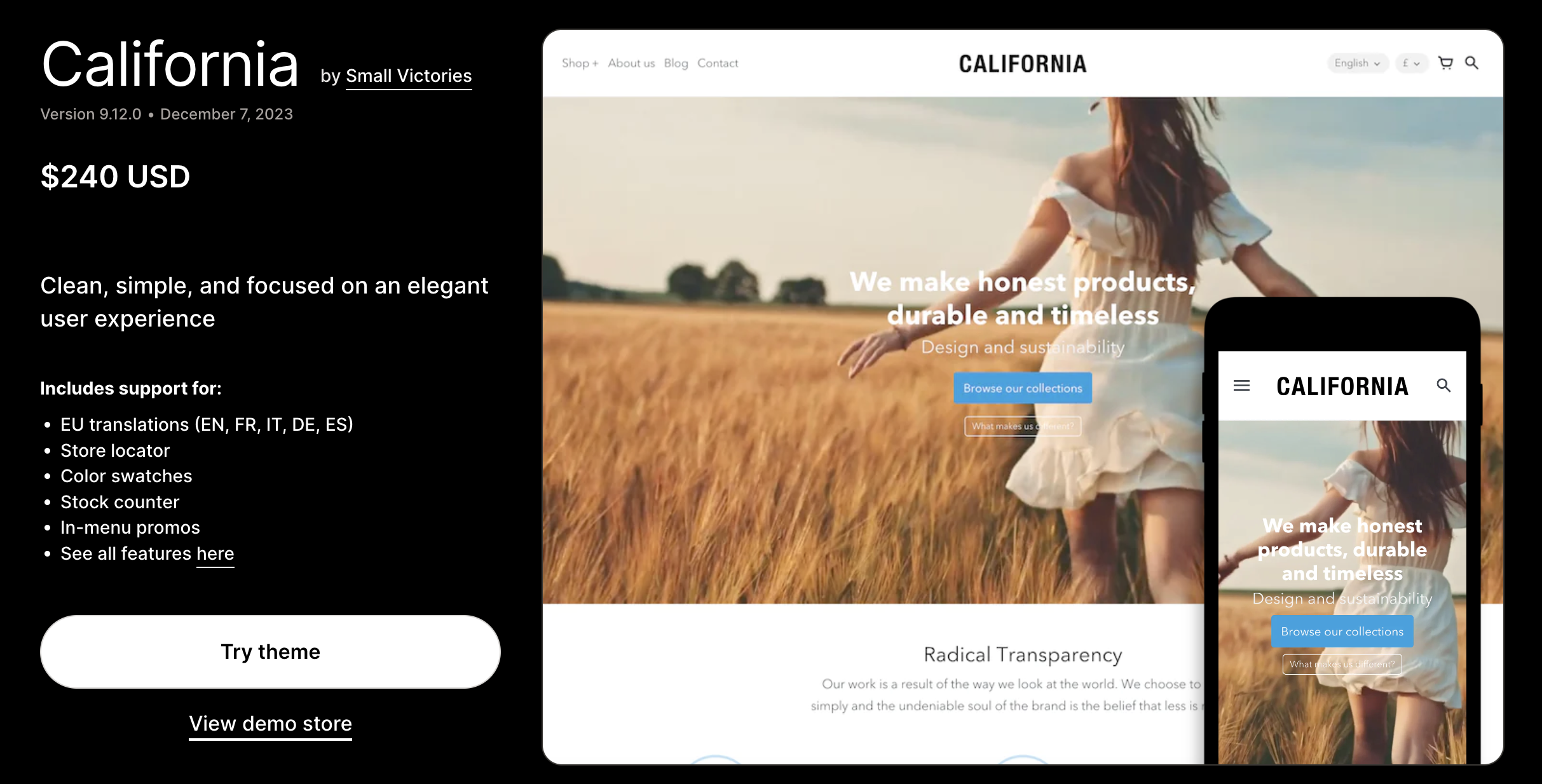 California Theme Shopify