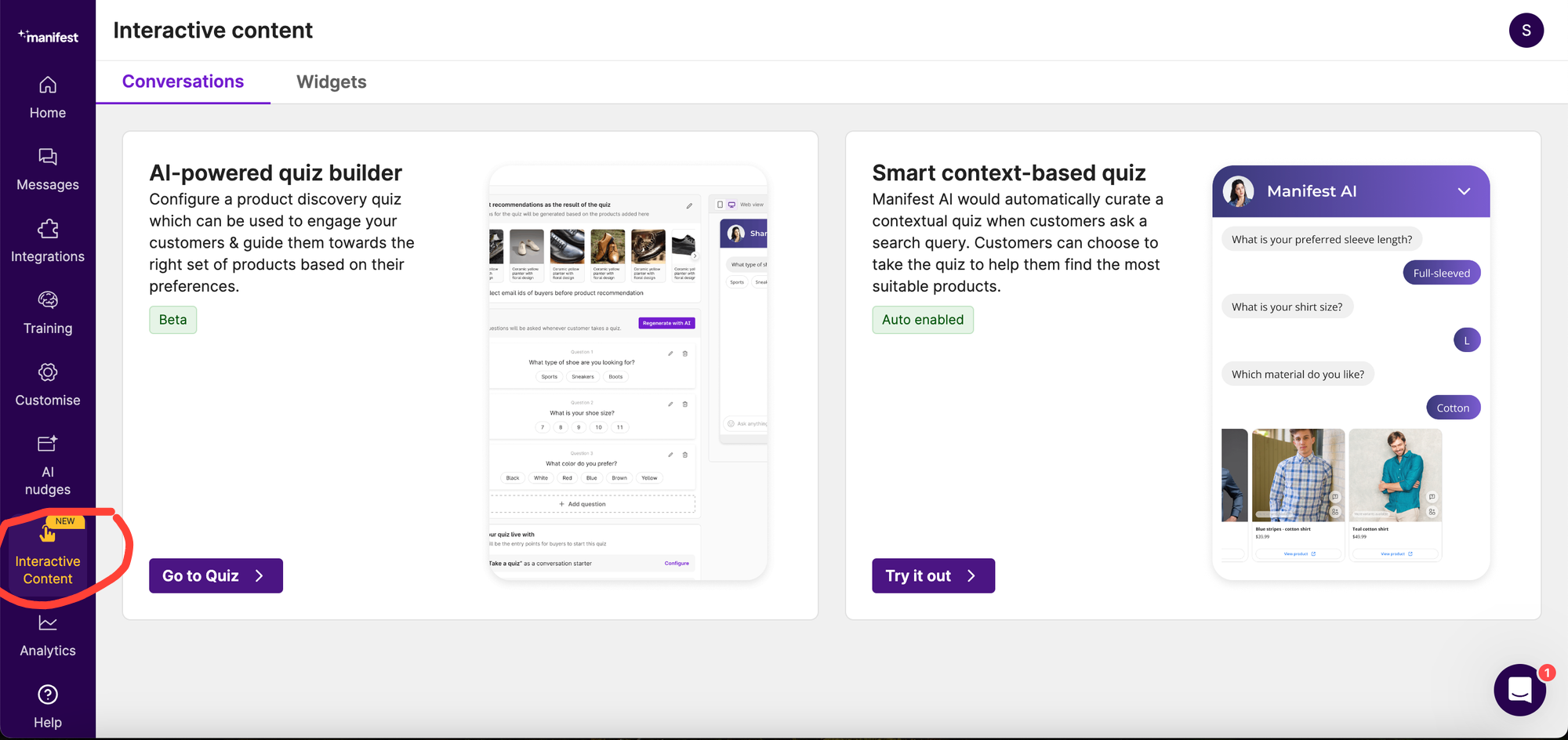 quiz for ecommerce store