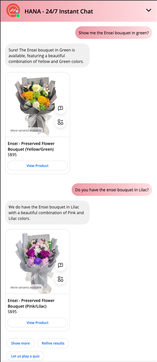 product recommendation feature