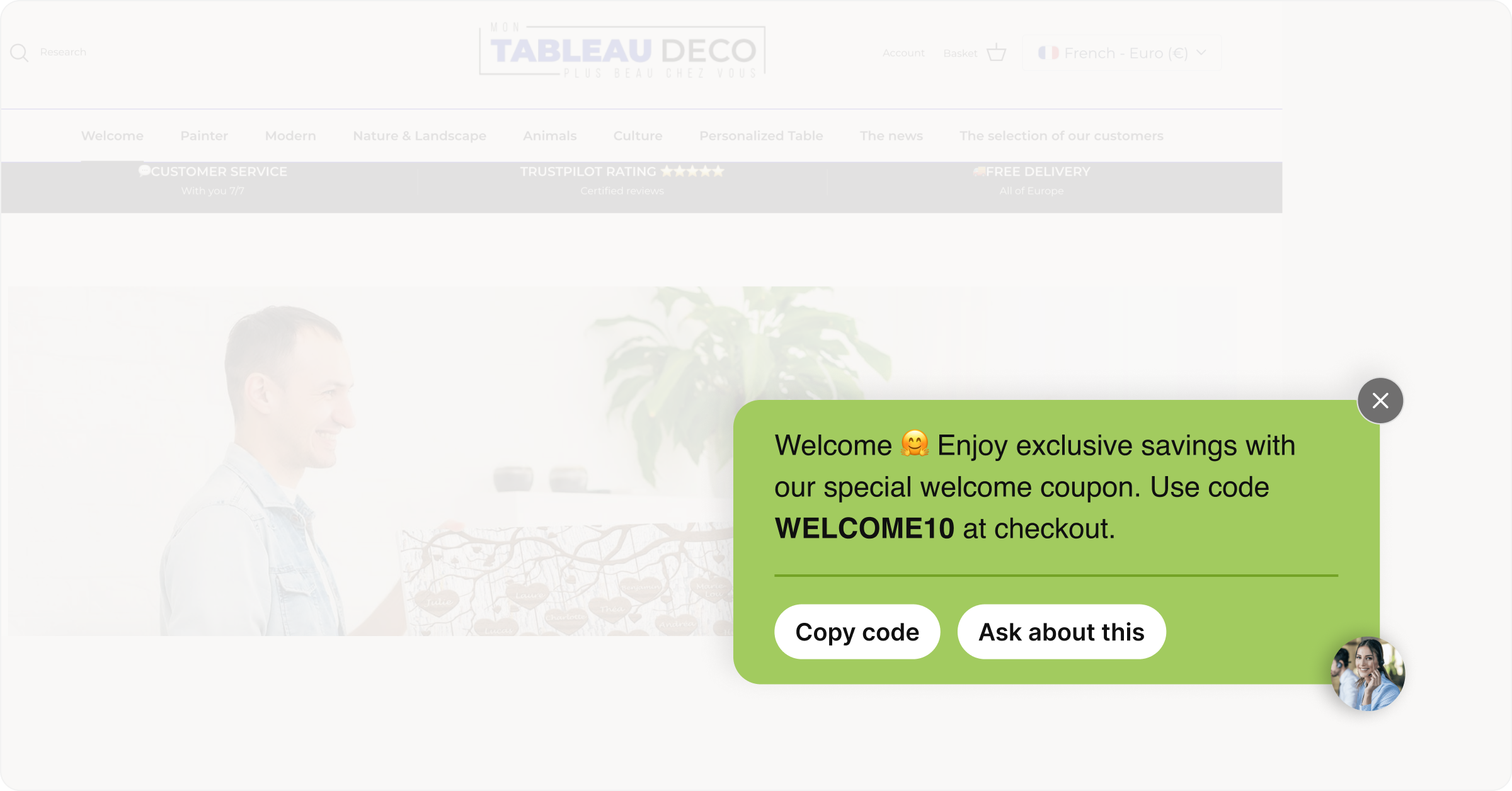 welcome coupon code