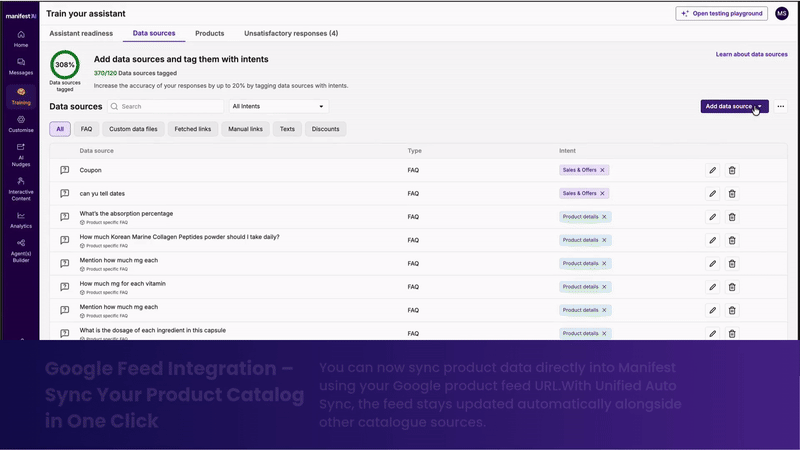 Sync Your Product Catalog in One Click- Manifest AI