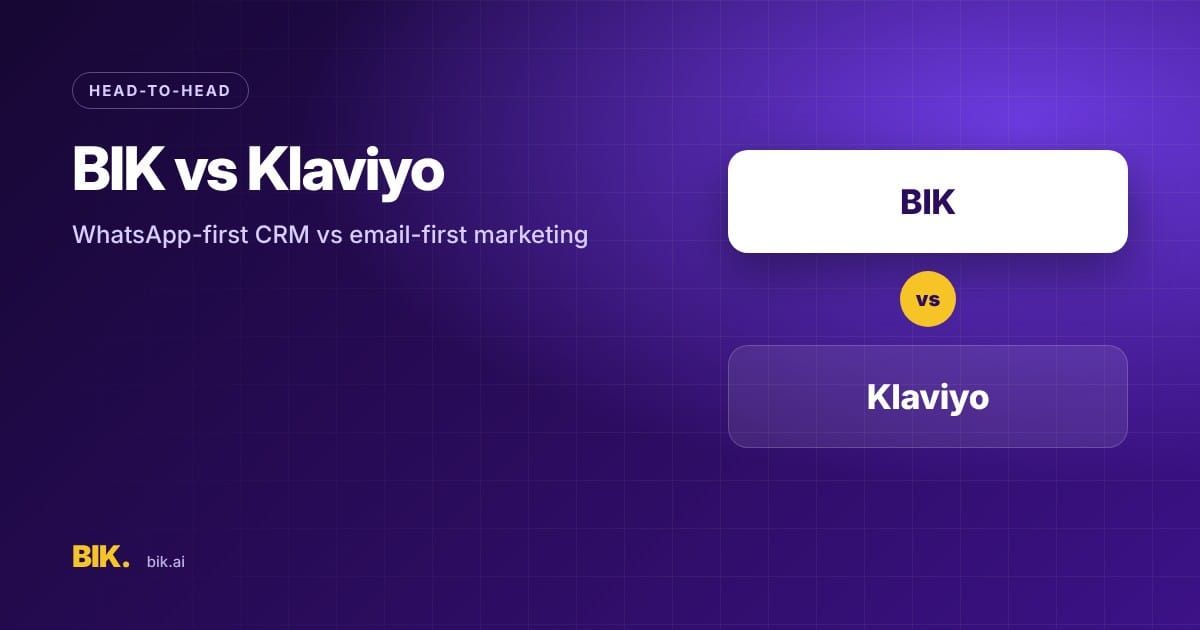 BIK vs Klaviyo for WhatsApp and Email Marketing (2026)