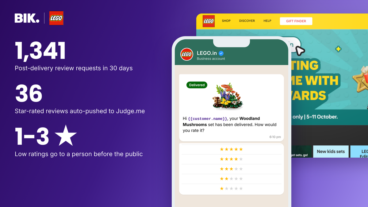 Lego collects reviews on WhatsApp, but a person sees the low ratings first