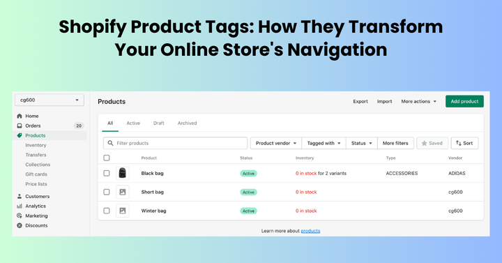 Shopify Product Tags