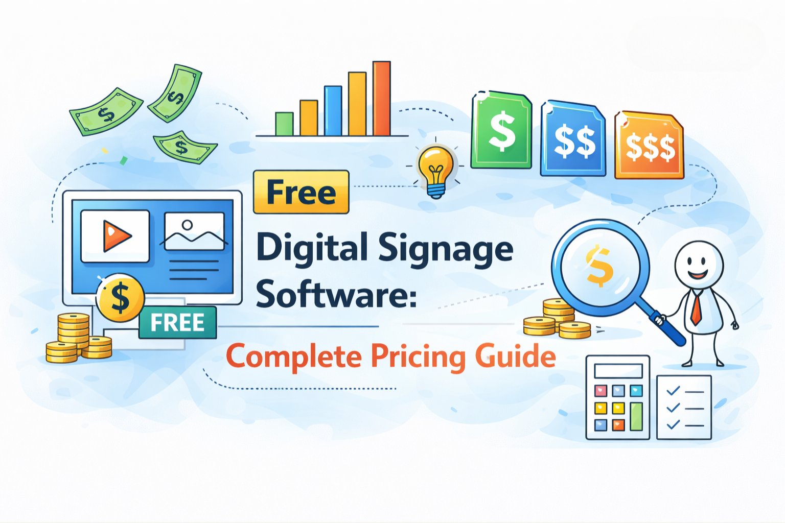 Free Digital Signage Software: Complete Pricing Guide 2026 (2 Screens Free Forever)