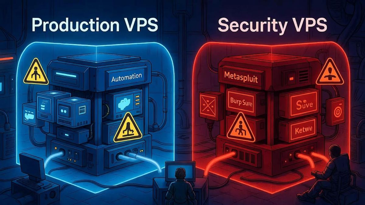 Dual VPS architecture with zero-trust Twingate shield protecting production and security lab management interfaces