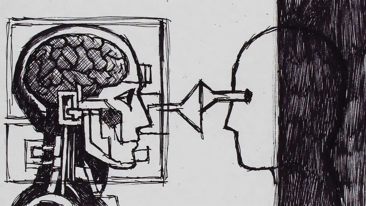 Intelligence Adjacent philosophy: Two collaboration models showing augmented (AI inside human) versus adjacent (human and AI as distinct entities working together)