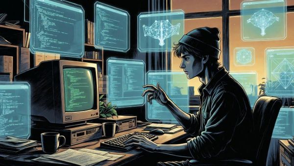 Illustration showing prompt engineering concept