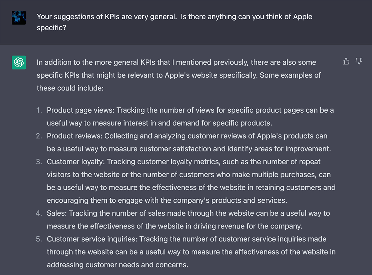 ChatGPT スクリーンショット