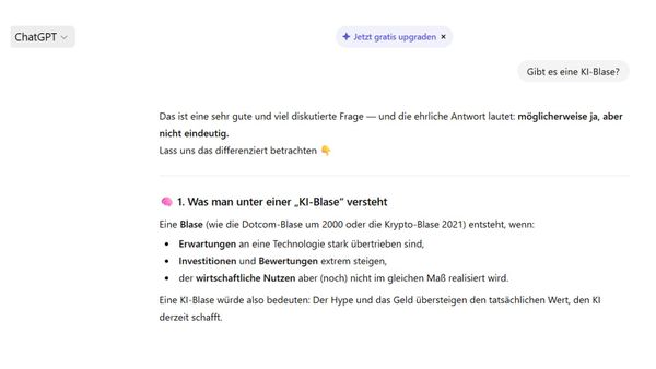 Vier Argumente gegen eine KI-Blase