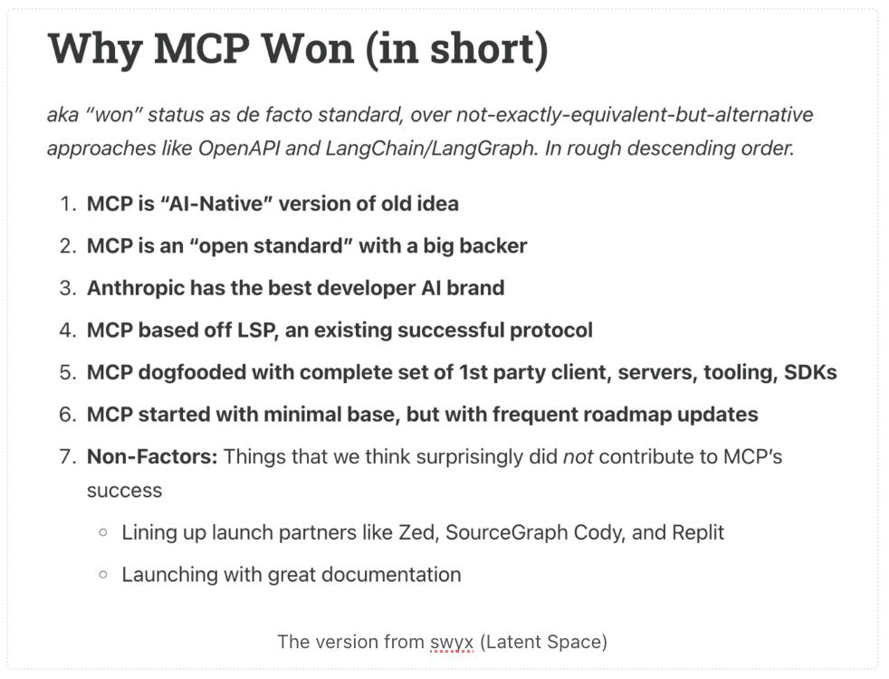 Map of the MCP ecosystem: hosts, clients, and servers connected through the standard protocol, plus the surrounding tooling (Inspector, SDKs, reference servers).