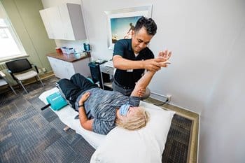 Door County Medical Center Algoma Rehab stretching patient