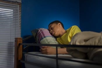 Teenager sleeping