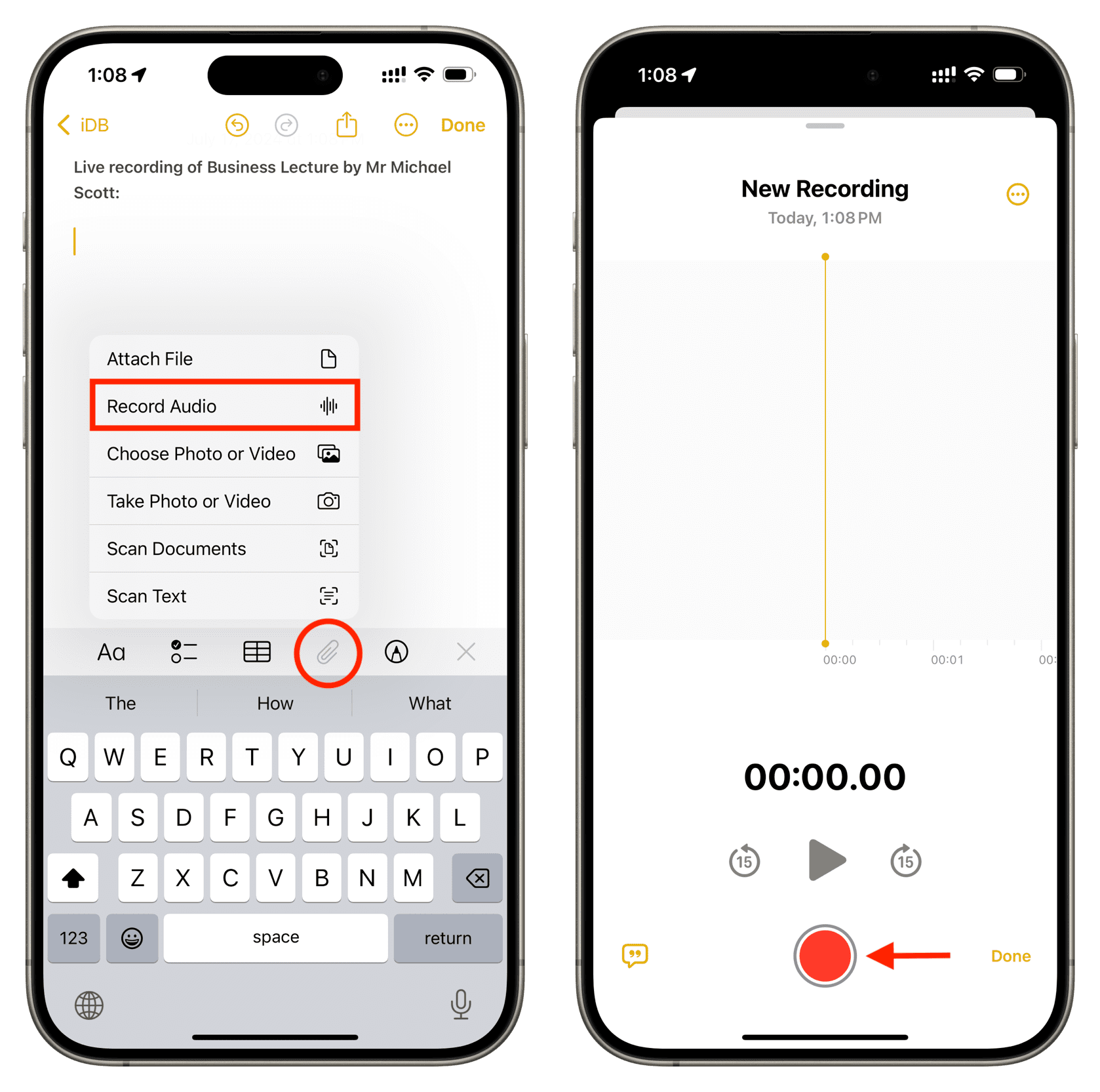 Your phone's built-in voice memo app