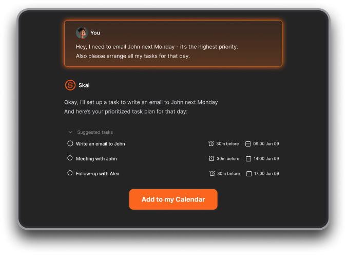 saner.ai Breaks a vague task into steps and schedules them. 