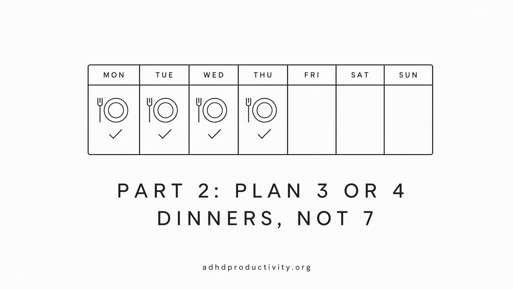 Part 2: Plan 3 or 4 dinners, not 7