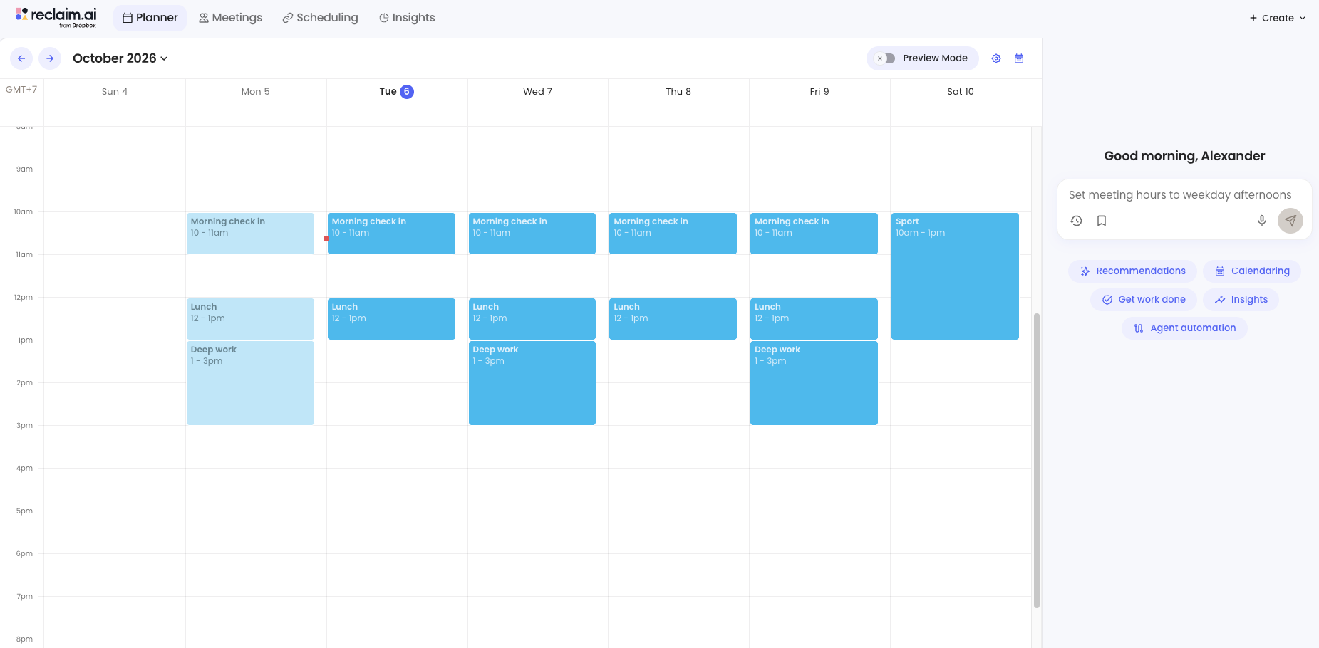 Reclaim: free auto-scheduling, with limits