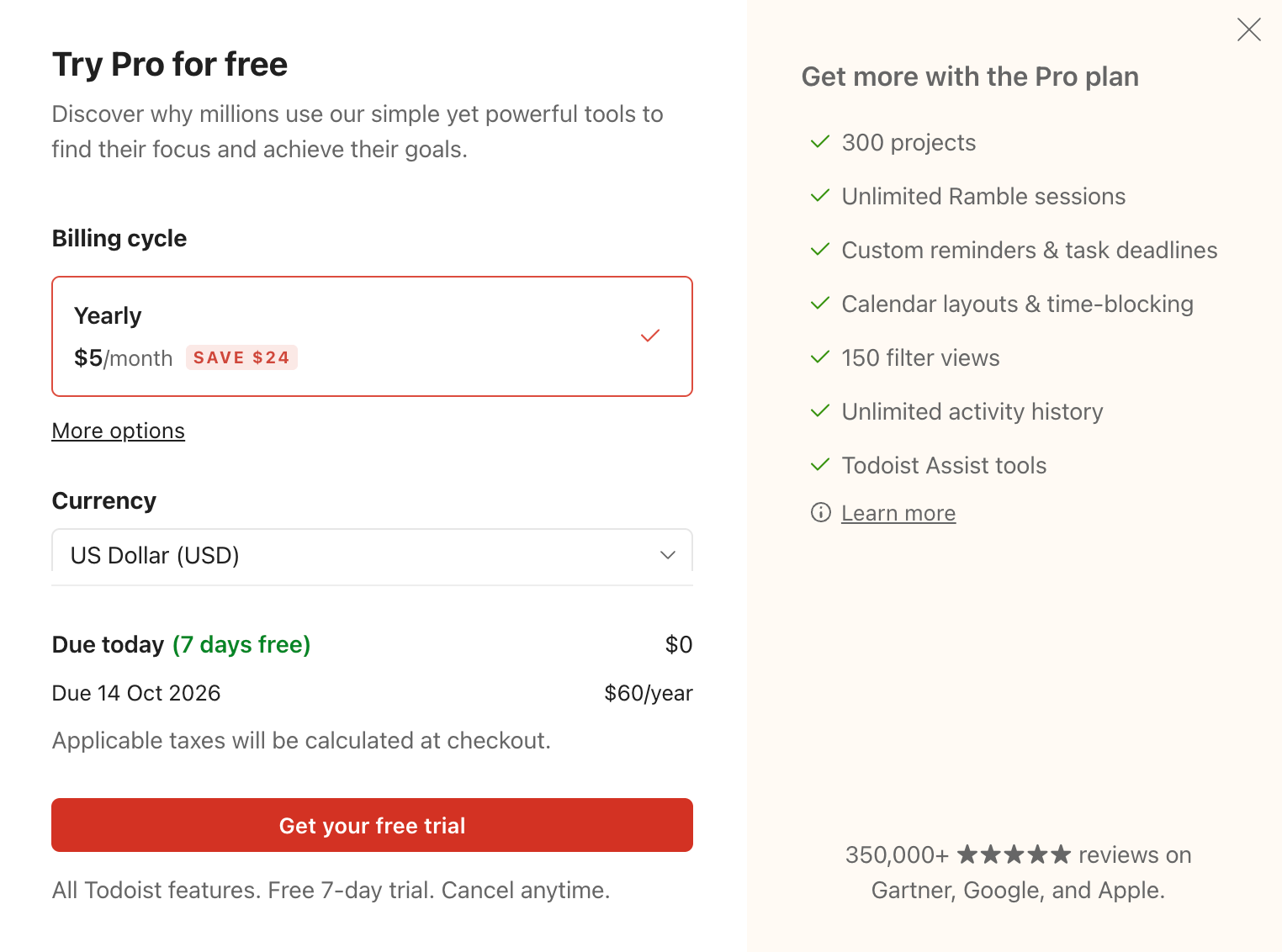 todoist The good planning stuff is behind Pro