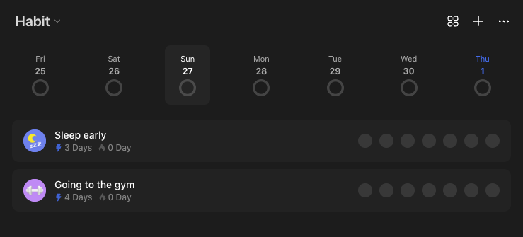 The habit tracker is basic but fine. 