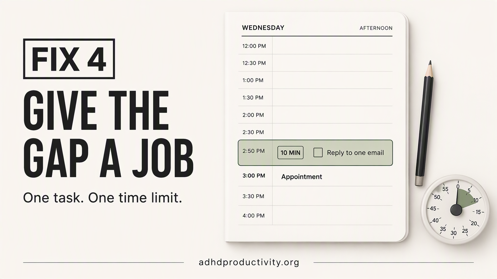 Fix 4: Give the gap a defined job with a defined size