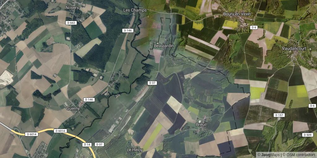 Jawg Maps dissipation effect between Eure, Oise and Val-D'Oise in France