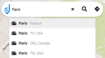Barre de recherche d'adresse qui utilise l'API Jawg Geocoding