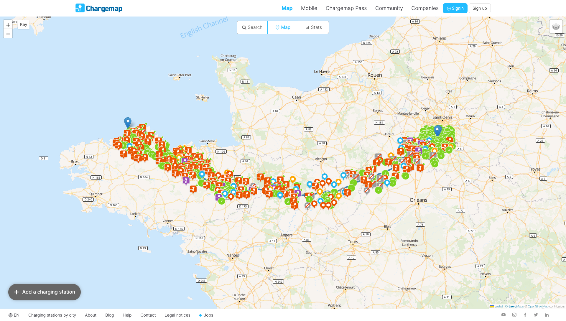 Showcase de cartes interactives