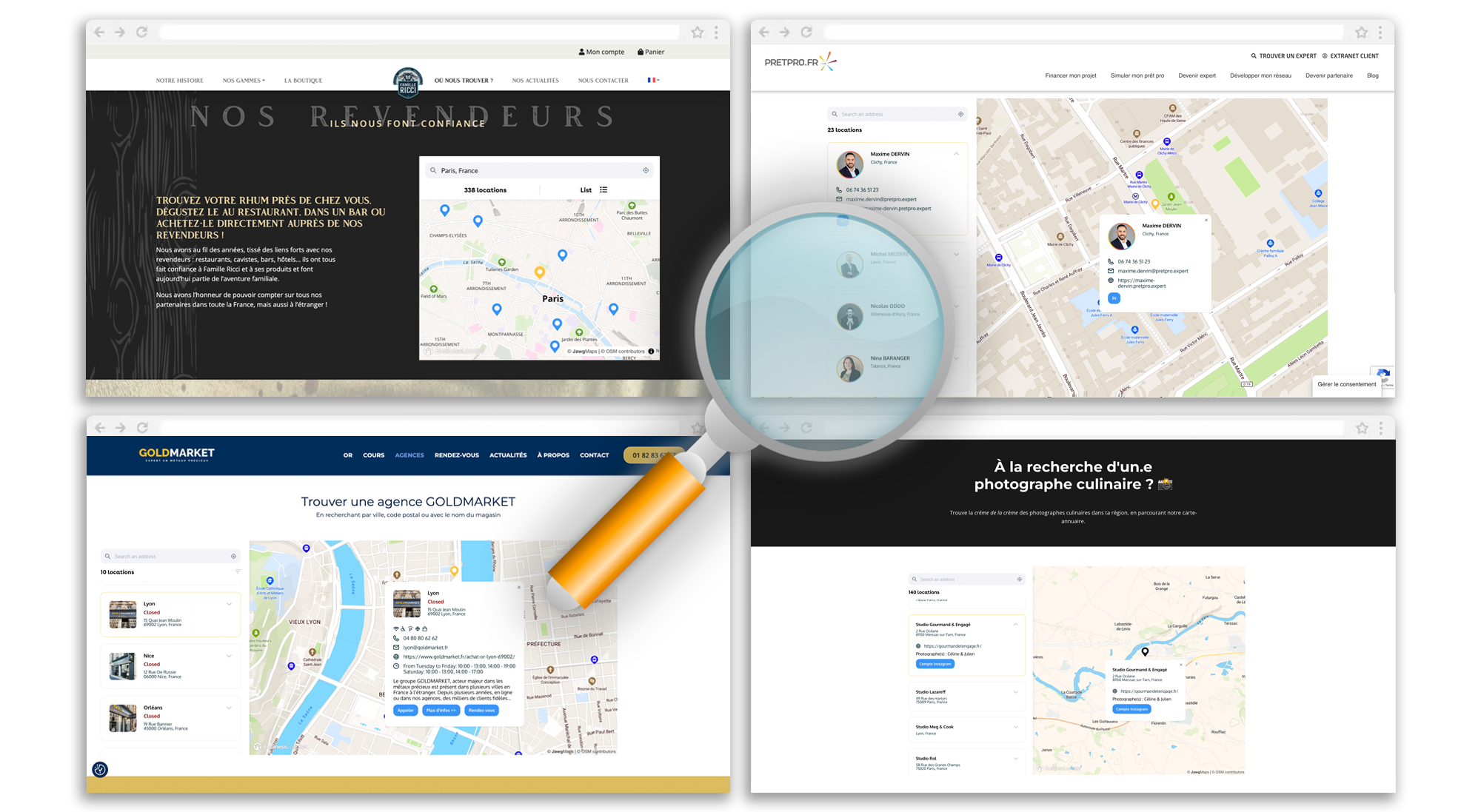 Showcase de cartes interactives  – Store Locator