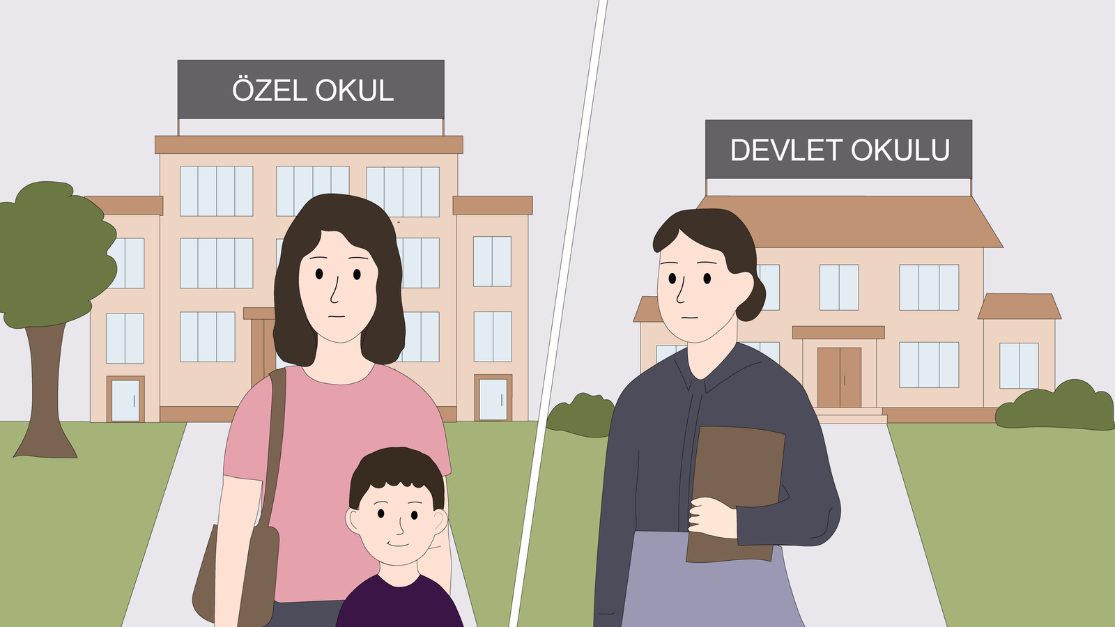 Devlet okulunda öğretmen ama özel okulda veli