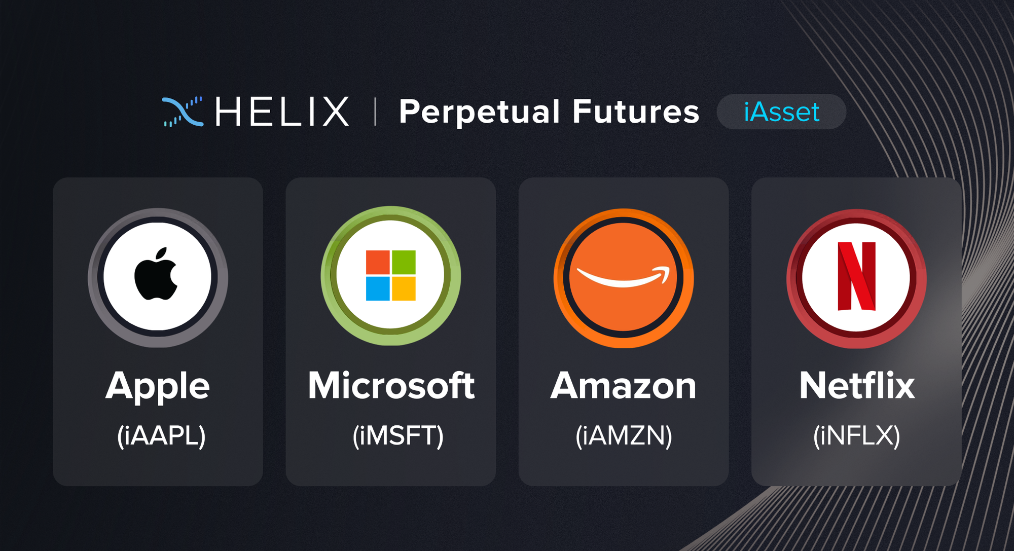 Decentralized iAAPL, iMSFT, iAMZN and iNFLX Perpetual Futures Listings on Helix