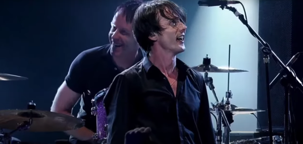 Brett Anderson onstage with Suede in 2010