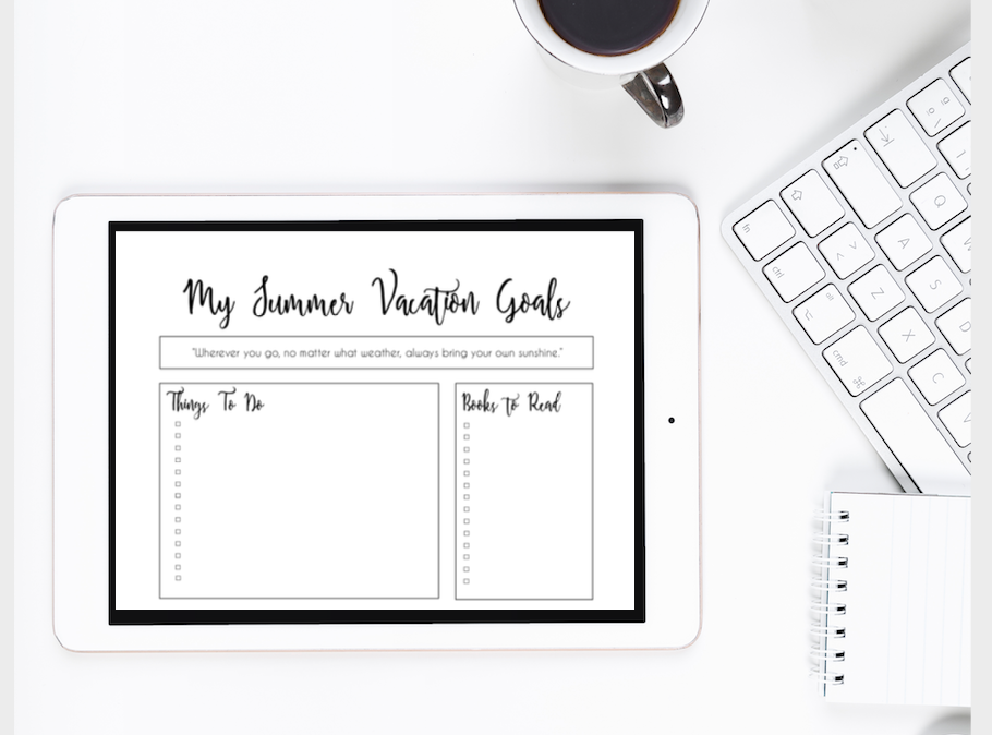 Summer Goals Free Printable
